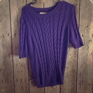 Purple 3/4 sleeve Banana Republic sweater